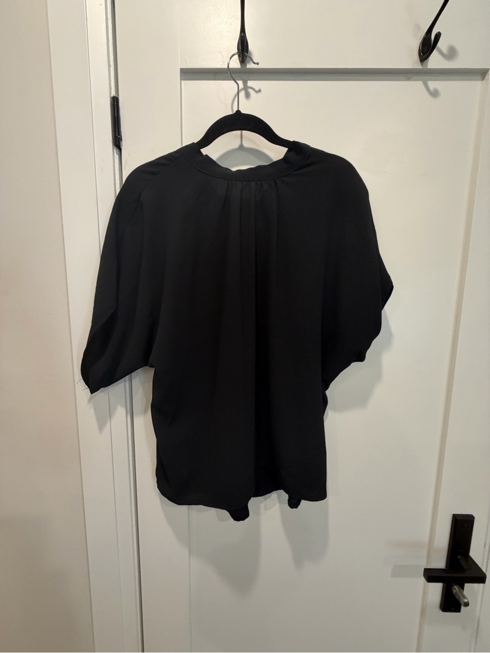 Black Women's Short Sleeve Blouse - Classic Silhouette